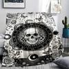 Skull Gothic Print Flannel Blanket, High Quality Comfortable for All Seasons, Home Decor, Warmth and Comfort, Perfect for Christmas Gifts102