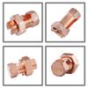Split Bolt Connector High Strength Copper Grounding Clamps for Completing Ground Bonding to Bare Wires TJ-16 (6 PCS)