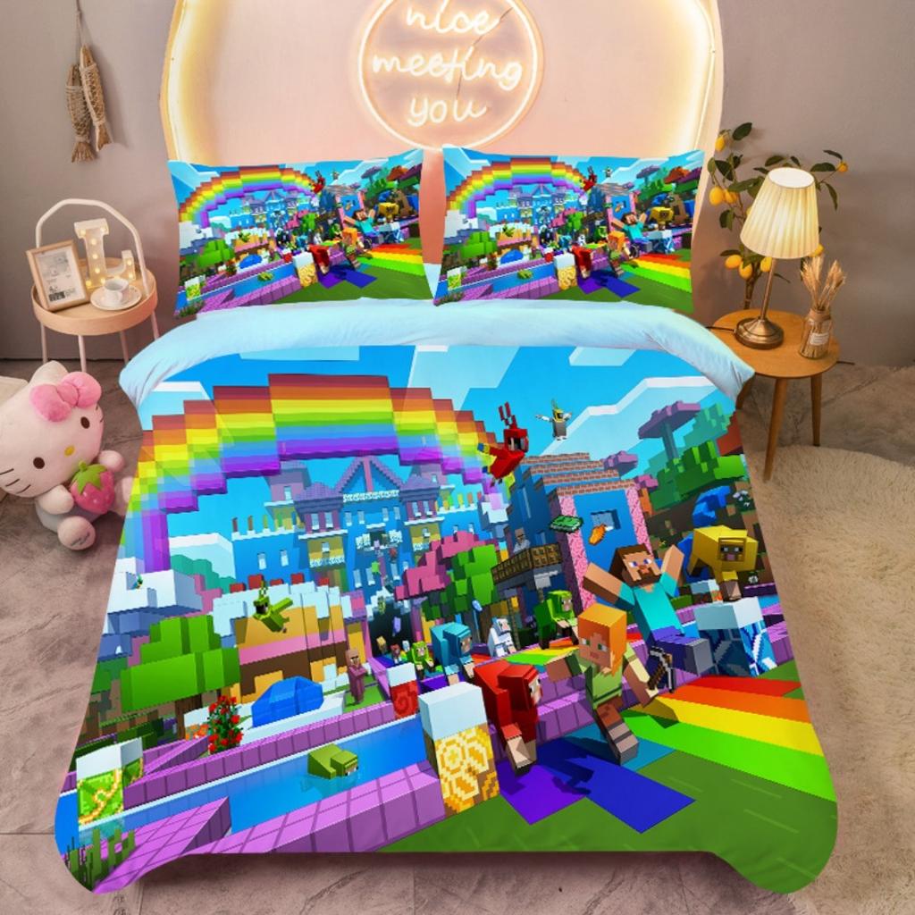 Anime quilt cover My World Duvet Cover My World Monster Hunters Bedding Set Pillowcases Bedclothes Children's Kids Adult