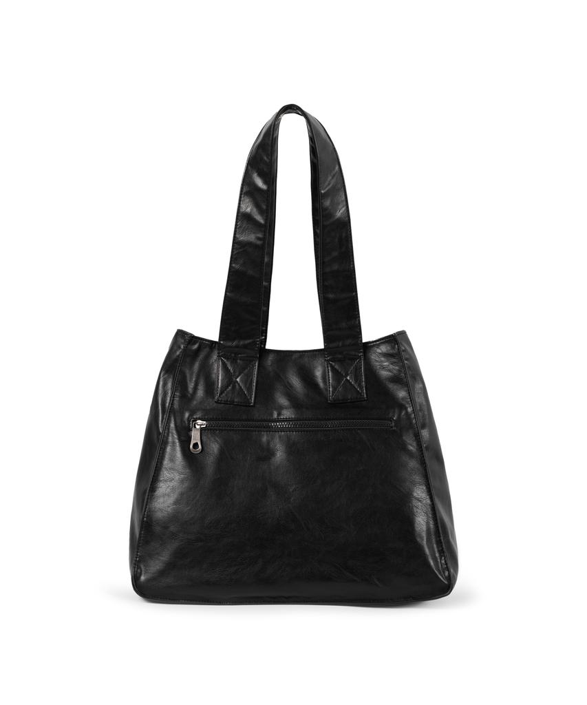 Iugamakaras Flowers Leather Shoulder Bag (Black)