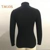 Damen-Pullover mit hohem Kragen, elastischem, atmungsaktivem Stoff, einfarbig, Strickpullover, Lazy Style, langärmelig, Slim Fit