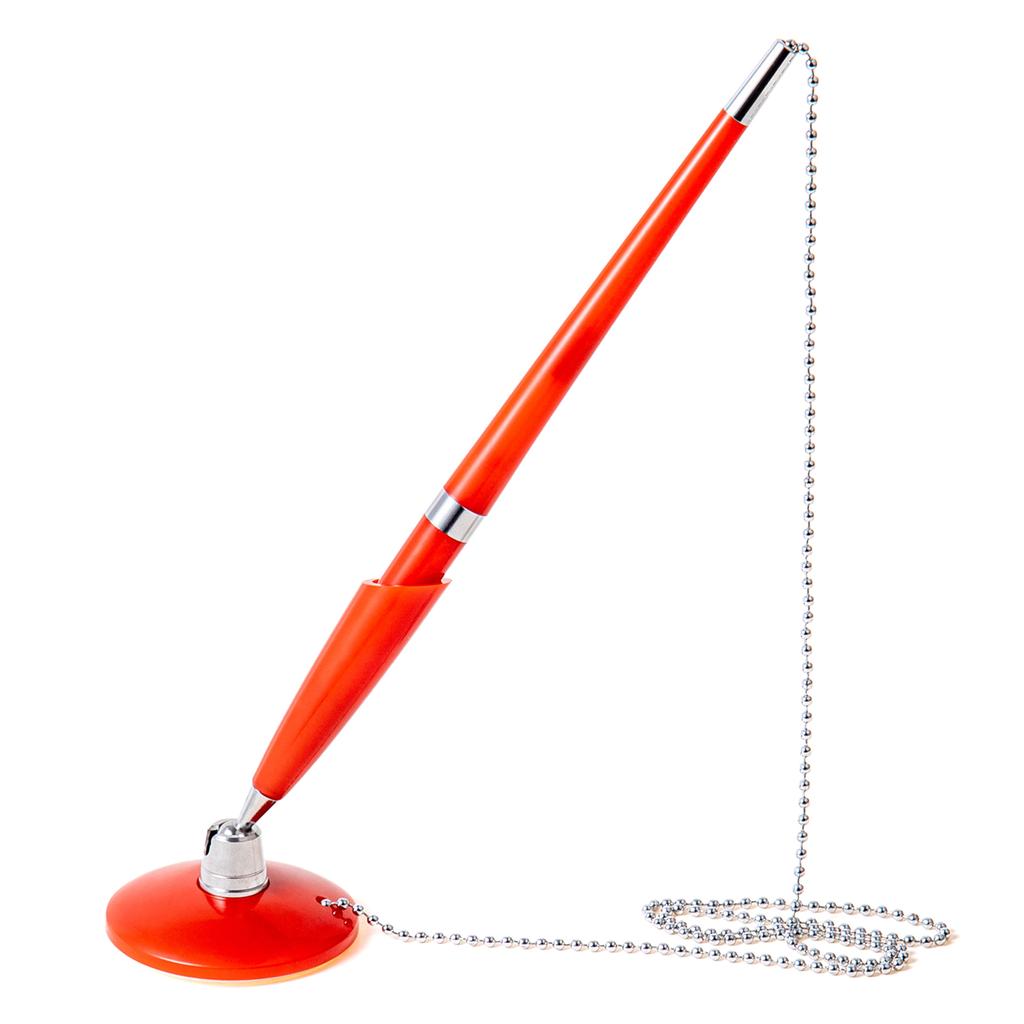 Business Counter Pen Set with Ball Chain Adhesive Bottom Prevent Pen Loss Counter Security Pen Pen Holder Desktop Pens