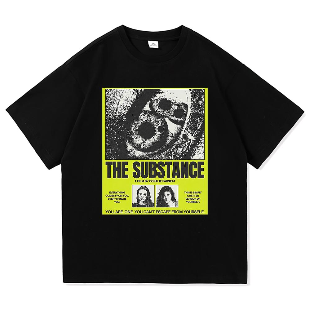 The Substance Movie 2024 T Shirts Men Harajuku Monstro Elisasue Tshirt Unisex High Quality Horror Style Vintage Cotton Tee Shirt
