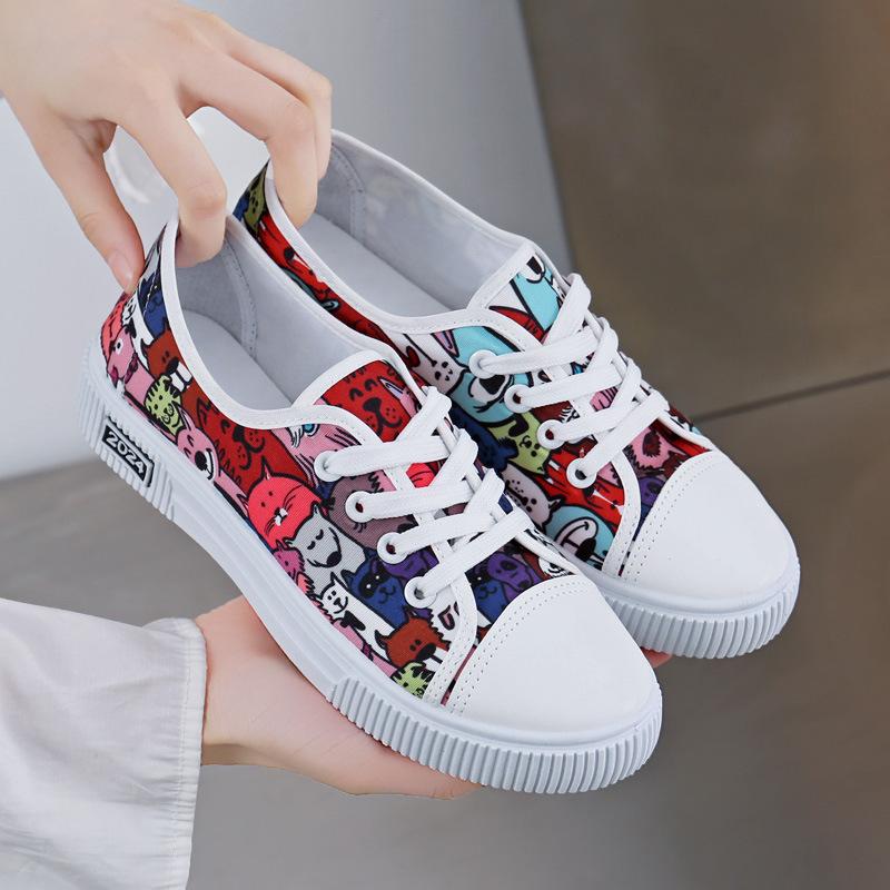 New canvas shoes women's breathable fashion versatile comfortable single shoes board shoes casual sports shoes women