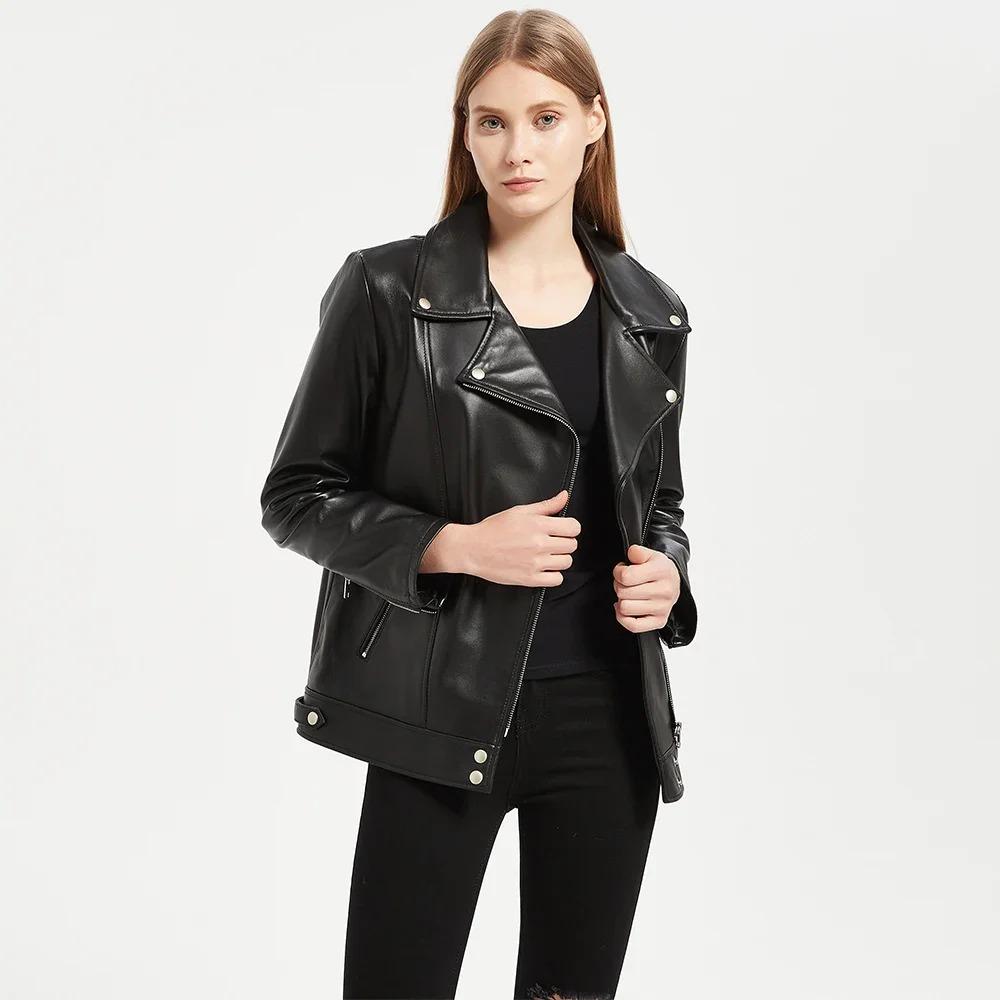 Maplesteed 100% piele moale de oaie, jachetă de piele pentru femei, lungă OVERSIZE, haină din piele naturală pentru femei, toamnă, mărime Plus, bust 92-116 cm M486