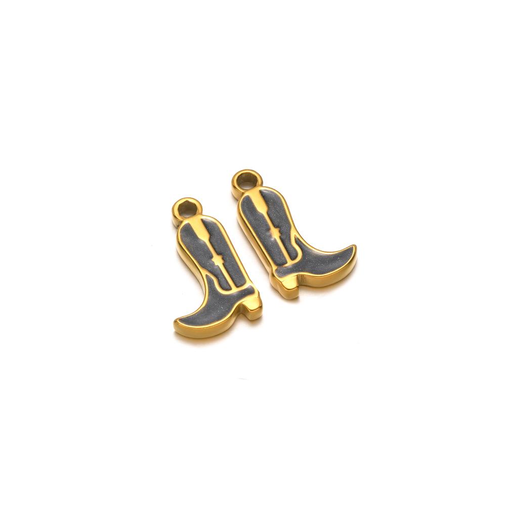 5pcs Stainless Steel Enamel Heart Star Martin Boot Shoes Charms for DIY Jewelry Necklace Bracelet Earring Making Accessories