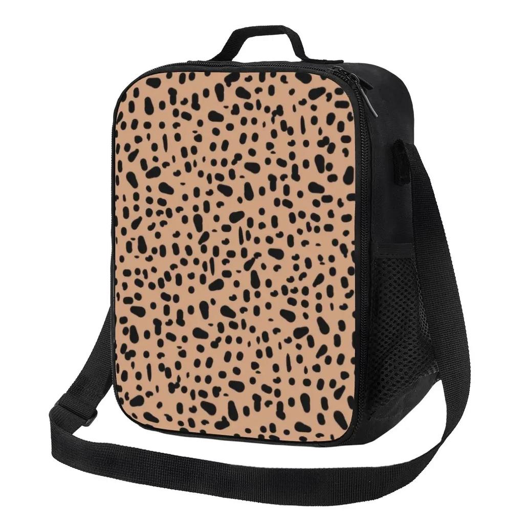 Dalmatian Spots Design Insulated Lunch Tote Bag for Polka Dot Leopard Carriage Firehouse Plum Pudding Dog Resuable Bento Box