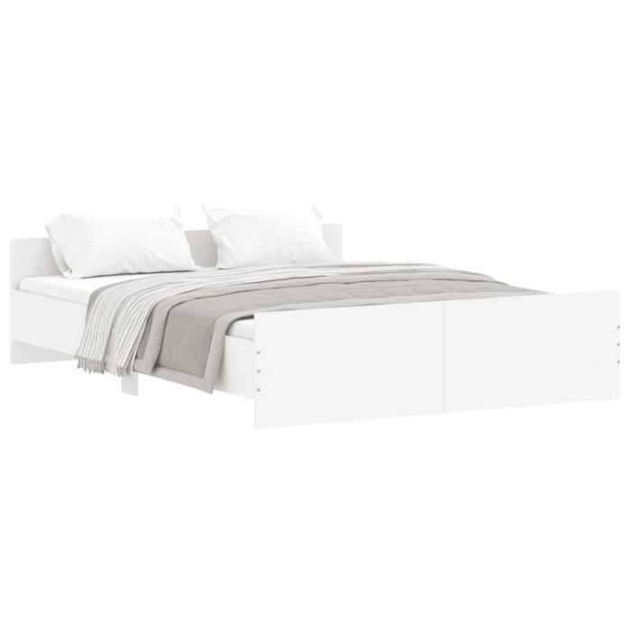 VidaXL Cadre de lit avec tête de lit-pied de lit blanc 150x200cm 3203754