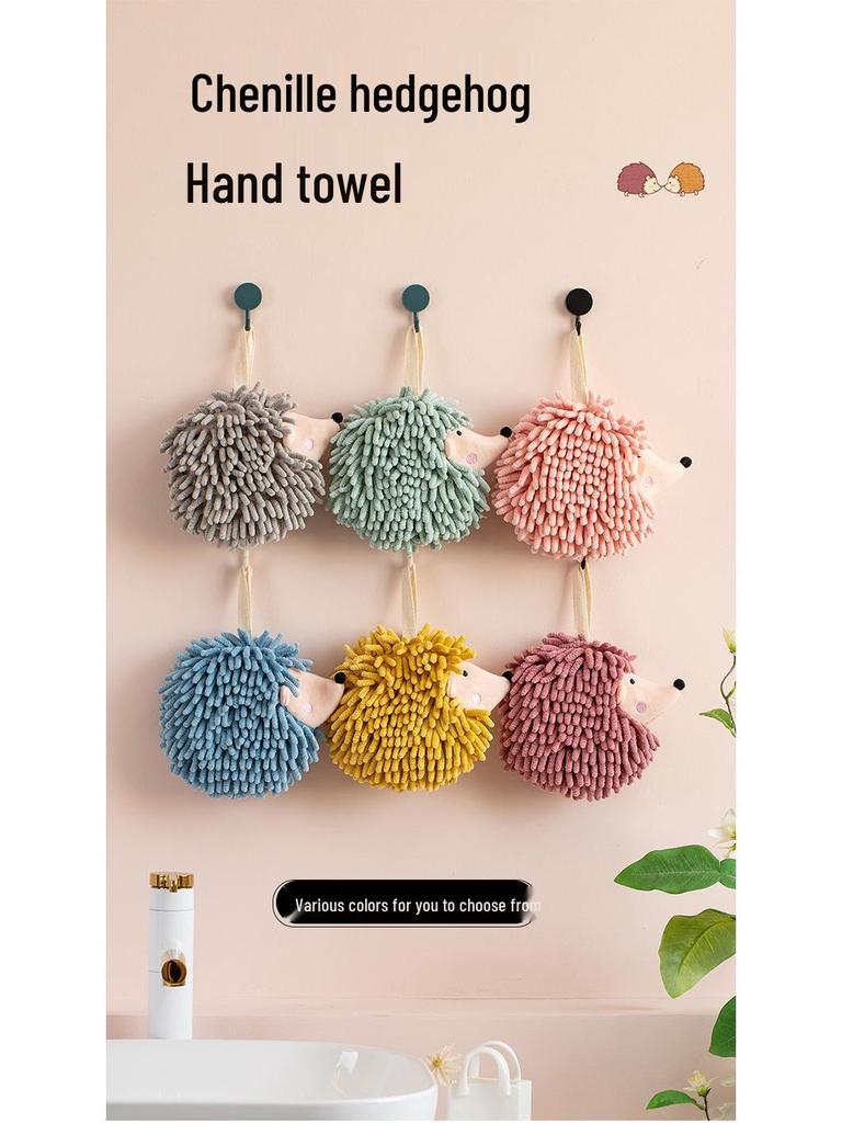 Cute Cartoon Hedgehog Chenille Hanging Hand Towel
