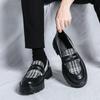 Herren-Farbblock-Slipper mit dicken Sohlen - Lässige Lederschuhe für Frühling und Herbst