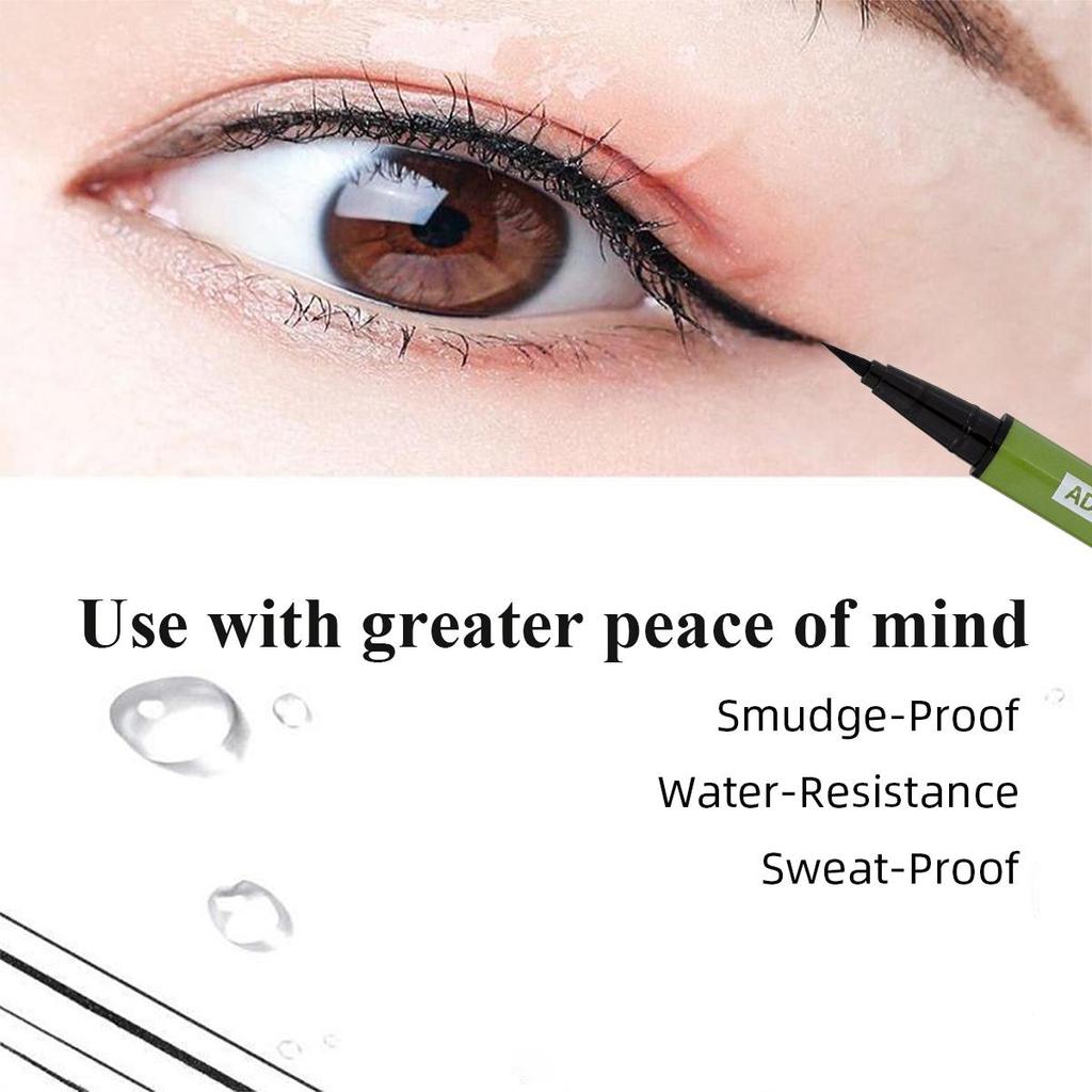Waterproof Liquid Eyeliner Smudge-Proof & Transfer-Resistant Long-Lasting Appearance Green Eyeliner Black