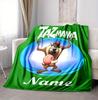 Custom Name Tazmanian Devil Flannel Blanket Throw Blanket Soft Warm Sofa Bed home Decor Unique Gift