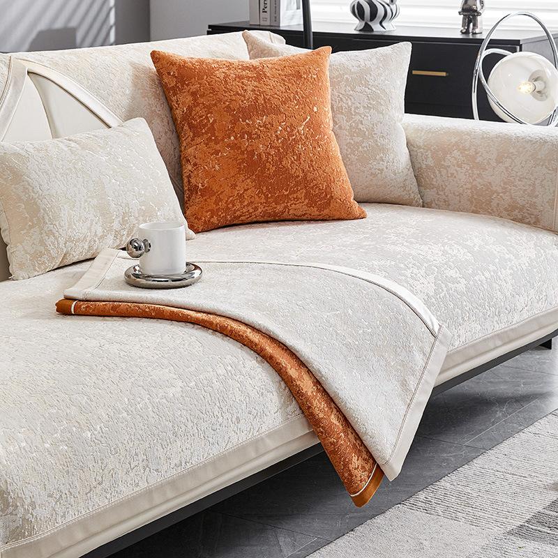 New Sofa Cushion Universal In All Seasons, Modern Light Luxury Seat Cushion, Advanced Sense Non-Slip Cover, Cover Cloth Towel