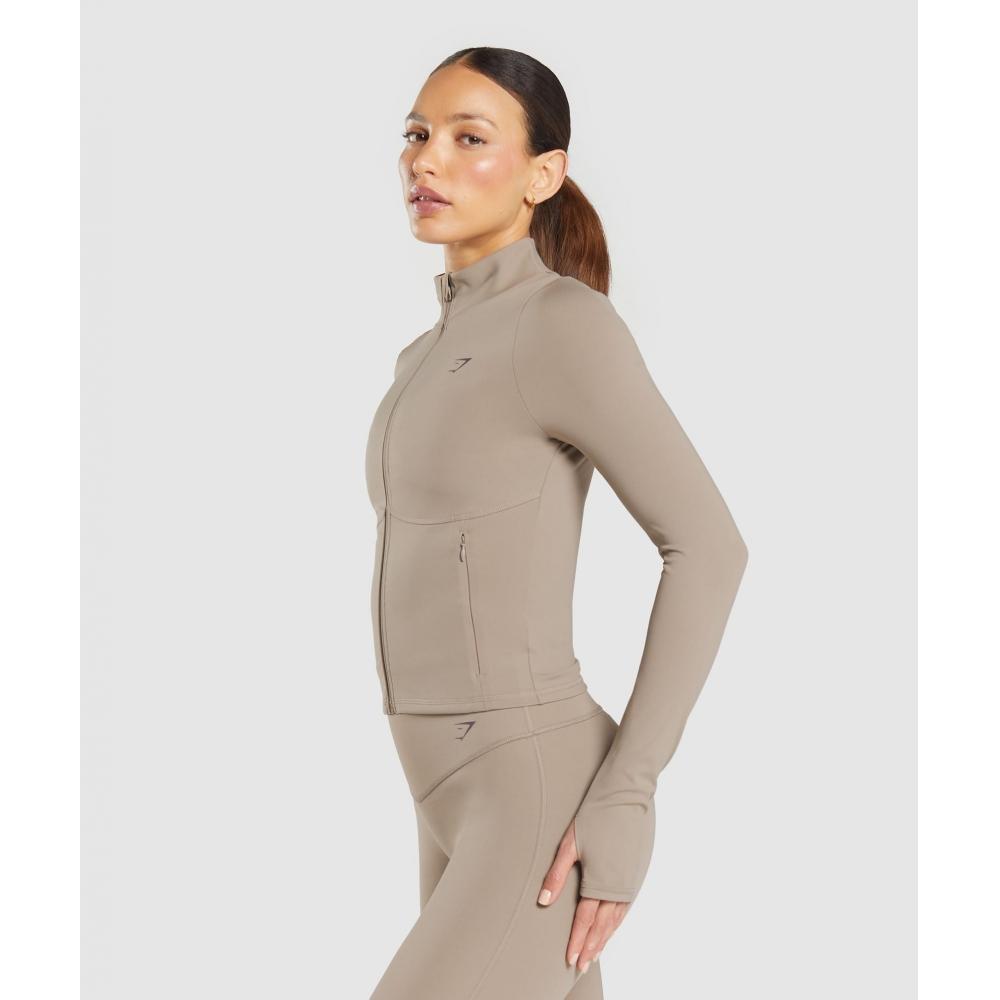 Gymshark Elevate Tracktop Lifestyle Brown B8a9y Nc0s