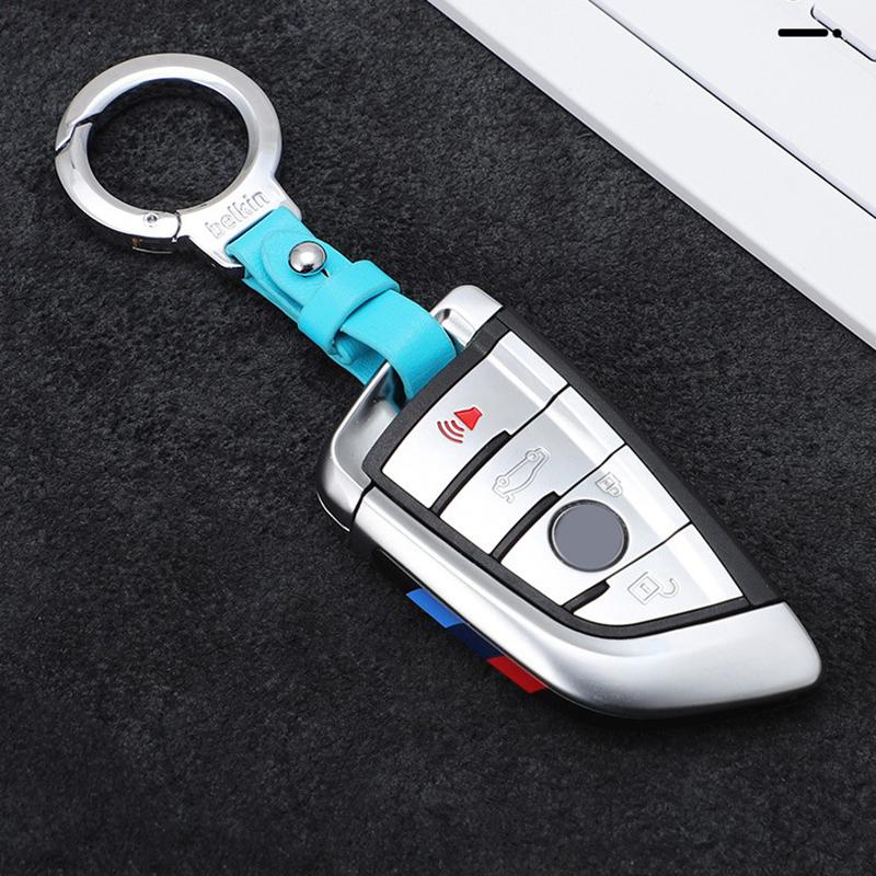 Personalized Anti Loss Key Pendant Leather Keychain Car Key Holder Portable Carabiner Waist Belt Buckle Durable Key Ring For Men