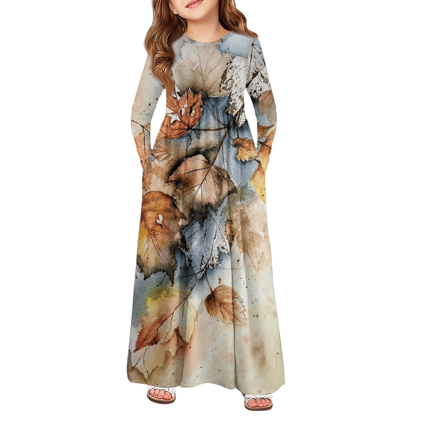 

Девичье платье макси - Платье с длинным рукавом и карманом 160 жёлтый