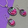 Tourmaline Set Gemstone Gift Wedding Party Bi-Color Pendant,Earring,Ring