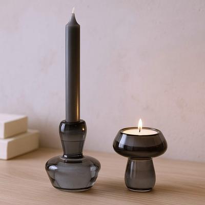 Candle Holder Taper Candle Tealight Midnight Grey 2-Pack