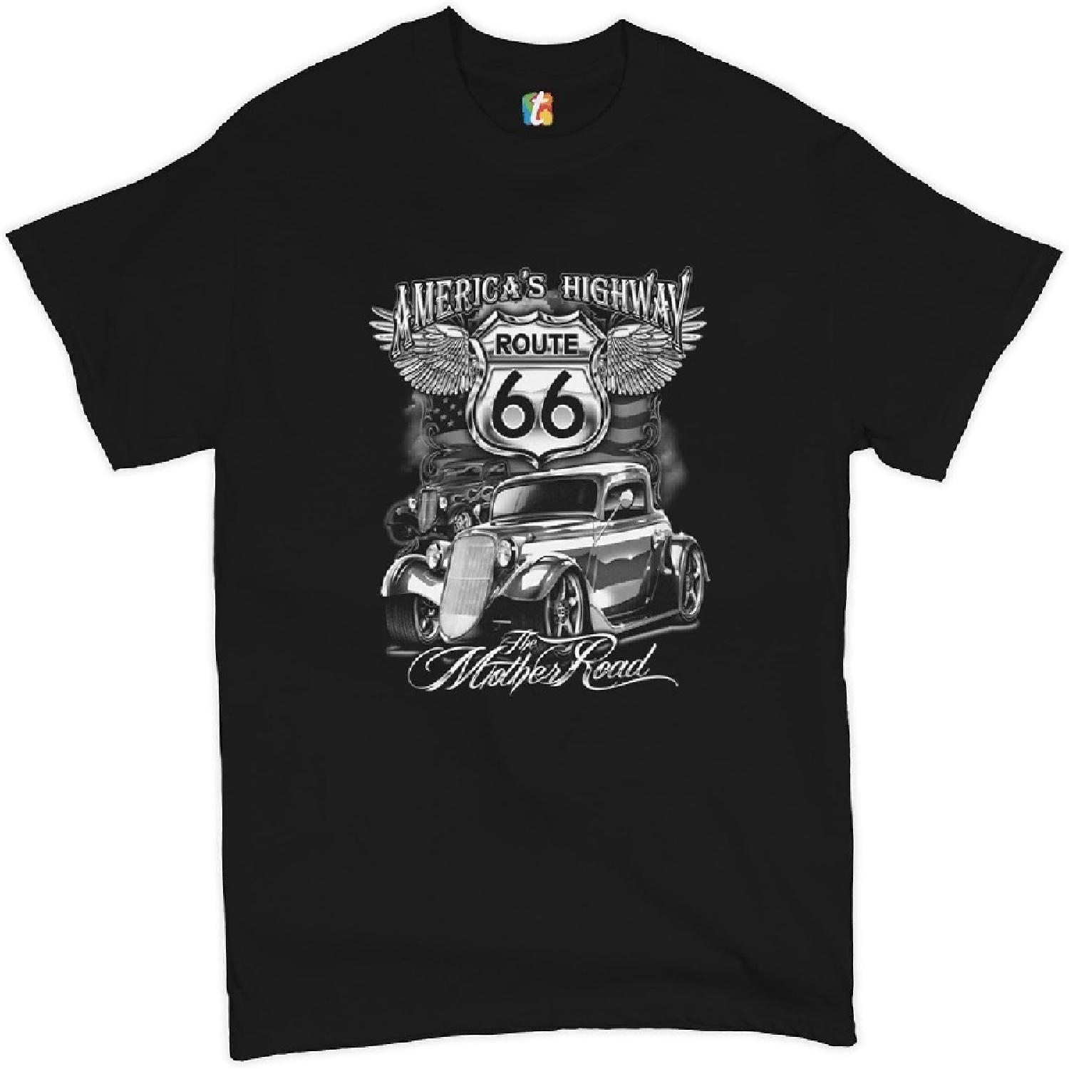 Route 66 America s Highway T-Shirt Biker Classic Historic Men s Novelty Shirt S