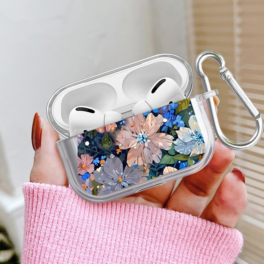 Beautiful Flower Pattern Case For Airpods 2 Pro2 3 1 Pro3 4 Pro Clear Earphone Cases Cover