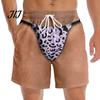 Lightweight Beachwear for Men Hairy Booty Shorts, Funny Leg Swim Trunks, 3D Pattern Beach Shorts Realistic Briefs Print Summer Pool Party Practical