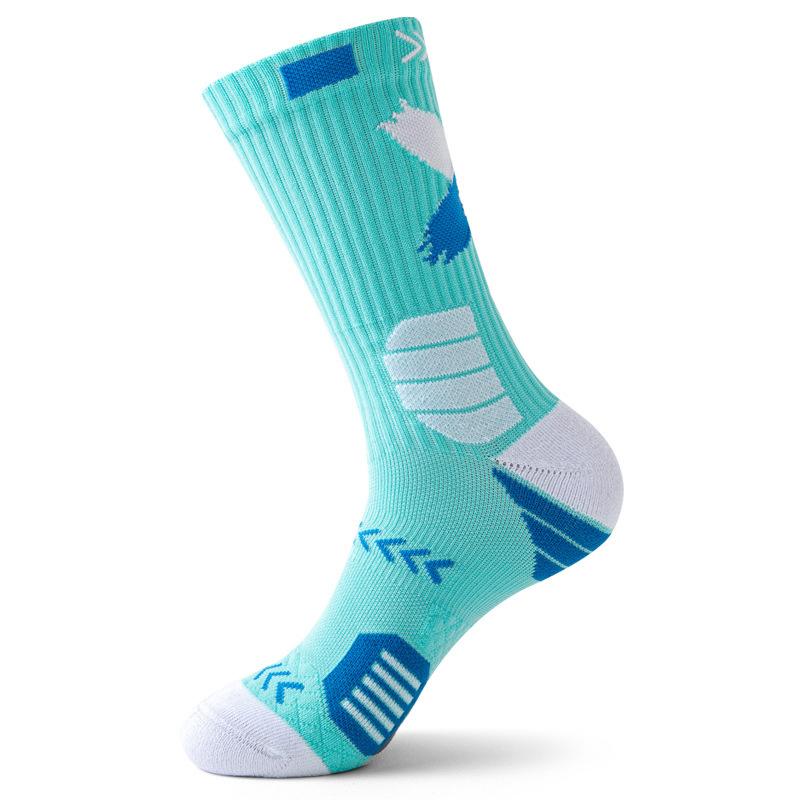 Sports Men's Mid-top Professional Running Basketball Socks, High-top Pure Cotton Sweat-absorbing and Odor-proof Pure Cotton Long Socks