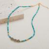 Design de niche Argent Sterling S925 Turquoise Naturelle Pierre Allongée Trésor Coloré Collier de Perles Chaîne de Clavicule Polyvalente pour Femmes