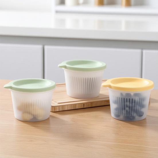 Storage Box, Draining Water Freshness Keeper, Keeps Food Fresh Food-Safe Container, for Garlic And Onions