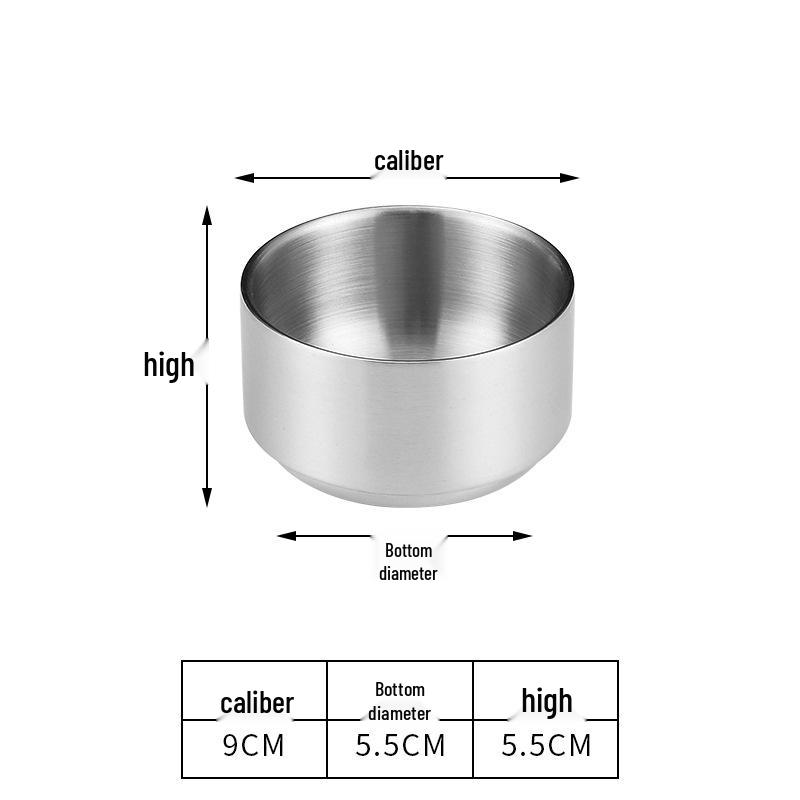 304 Stainless Steel Double-Layer Gold Mixing Bowl - Heat-Insulated Noodle & Soup Bowl