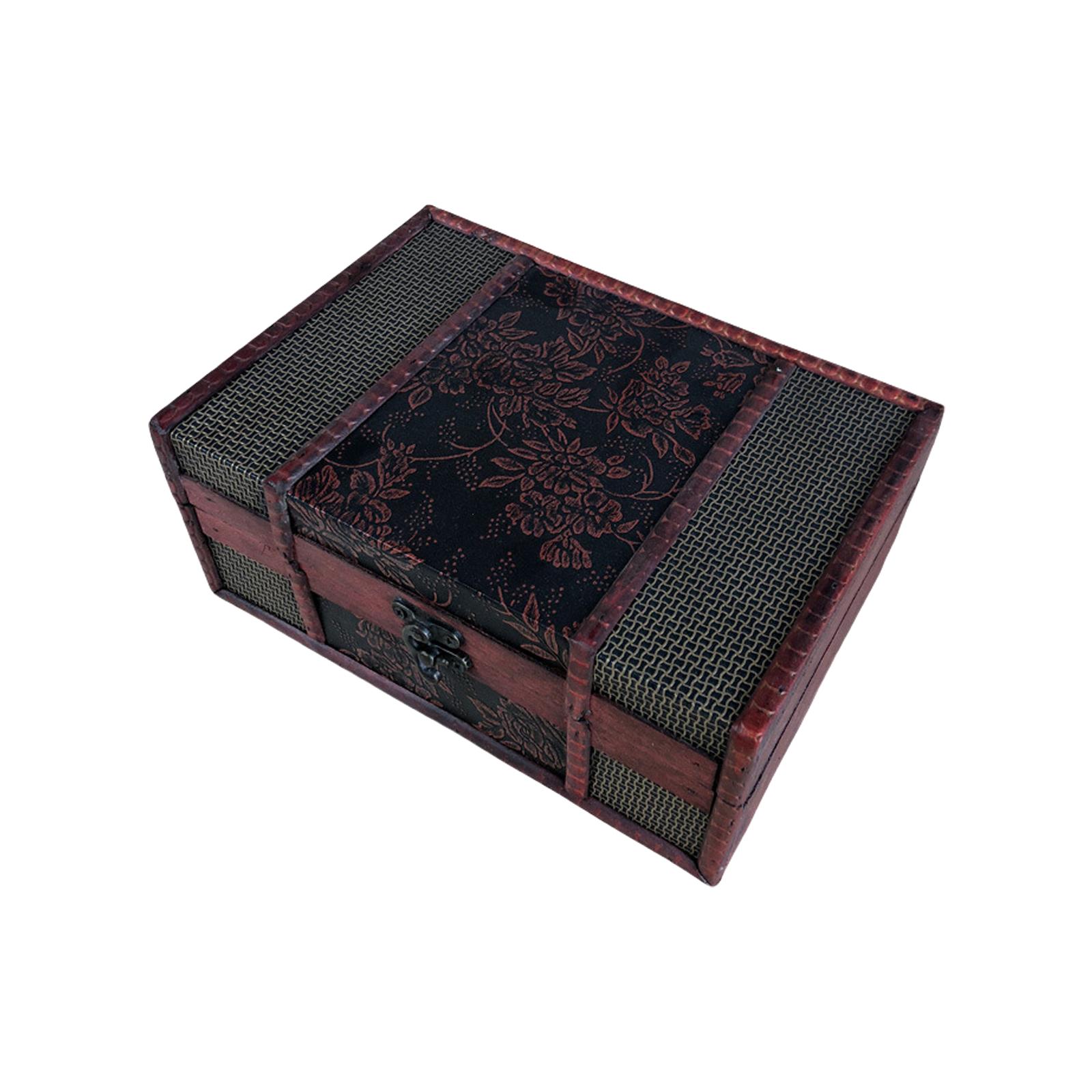 

Ретро деревянная декоративная шкатулка для книг, сундук с сокровищами, органайзер для хранения, винтажный чехол для украшений ручной работы для декора стола B