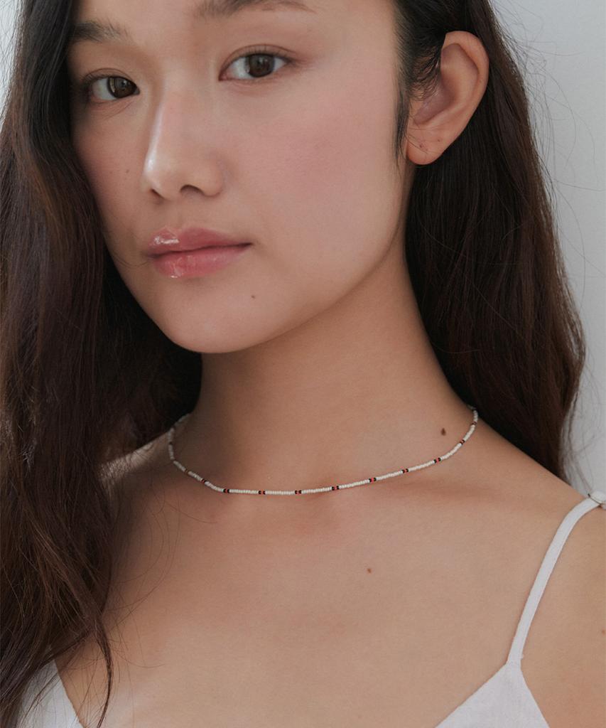 Obla (Silver 925) Bohemian Beads Necklace 2Color Jn058