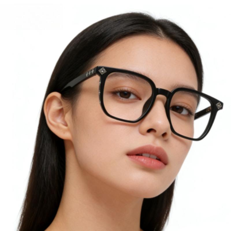Trendy Square Black Eyeglasses for Men Women Fashion Clear Lens Glasses