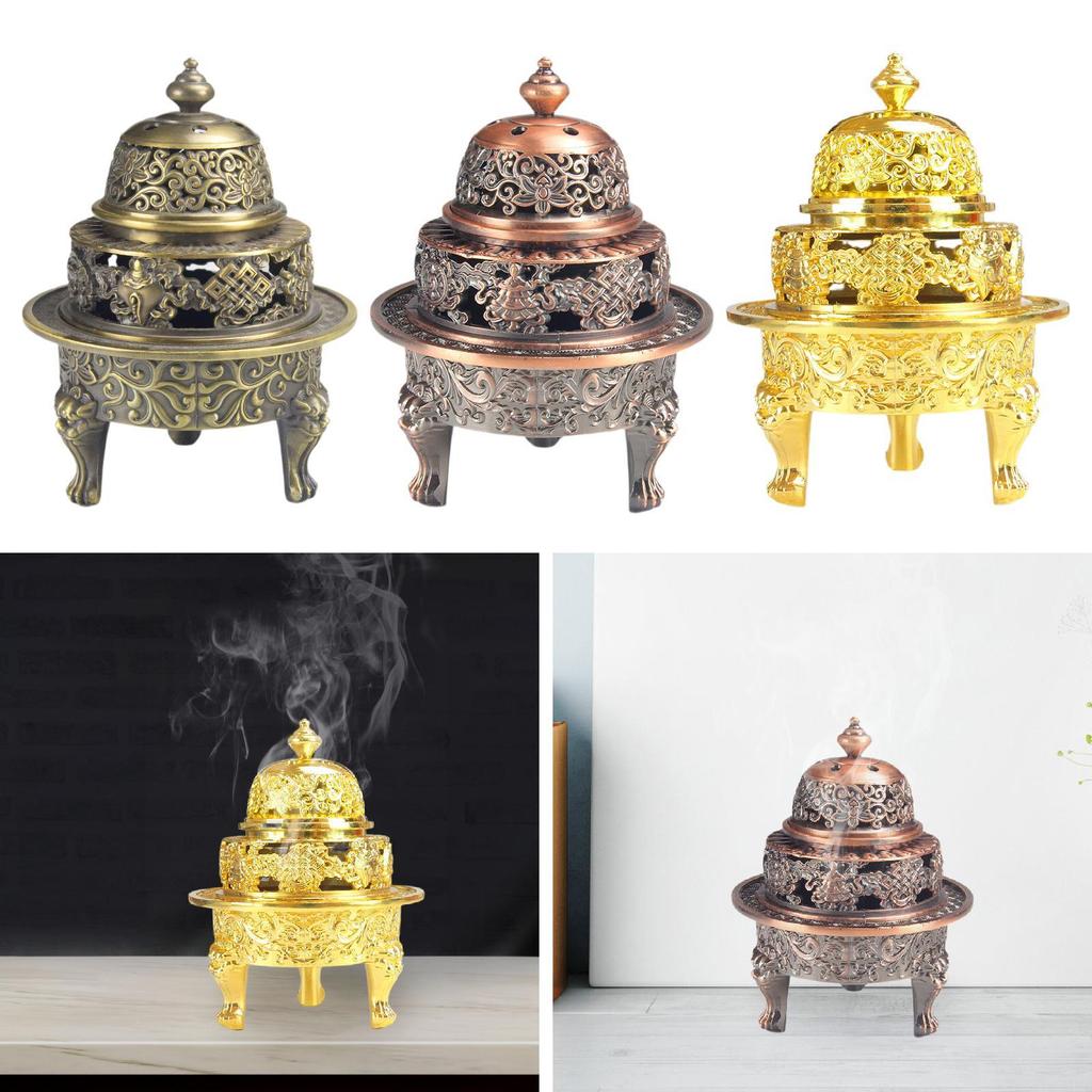 Incense Burner Figurine Desktop Ornament Antique Decor Unique Incense Stand for Tea Decor Office Desktop Room