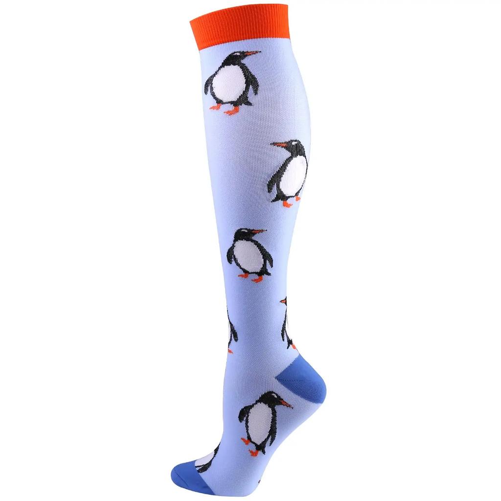Neue Kompressionssocken für Leggings Atmungsaktiv Laufen Radfahren Druck Fußball Socke für Erwachsene Koreanische Edition Netzwerk-Drucksocken
