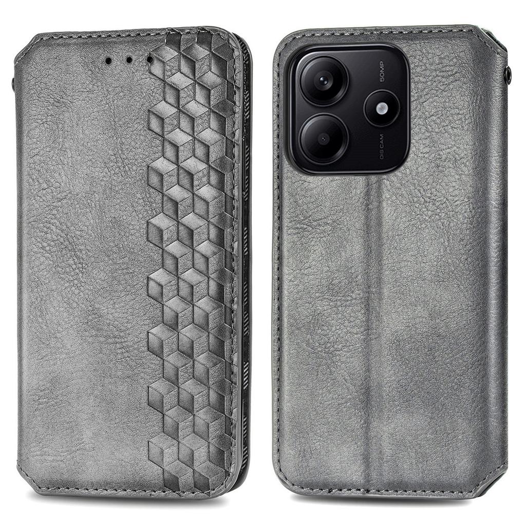 For Xiaomi Redmi Note 14 5G PU Leather Case Rhombus Imprint Wallet Stand Phone Cover
