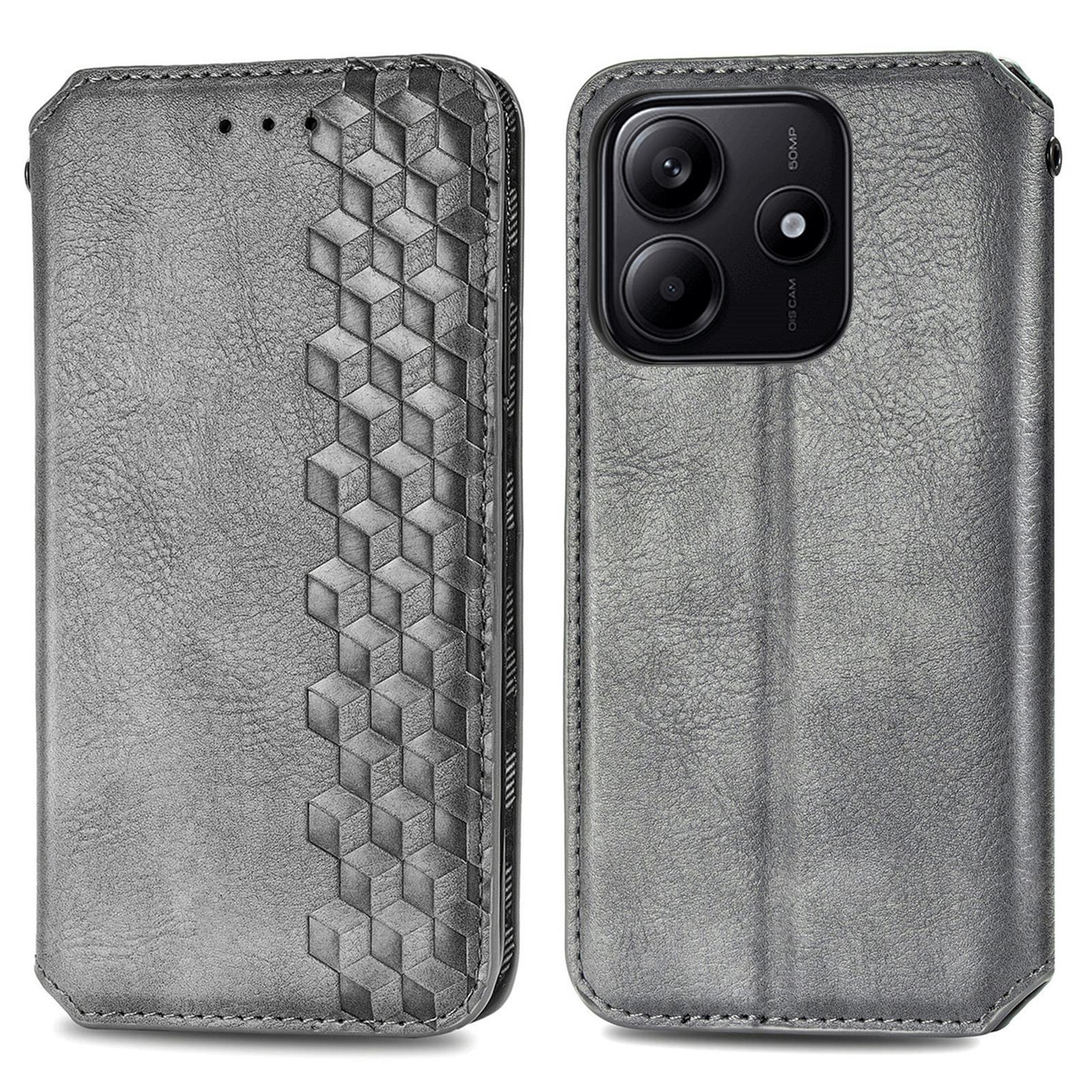 

For Xiaomi Redmi Note 14 5G PU Leather Case Rhombus Imprint Wallet Stand Phone Cover E