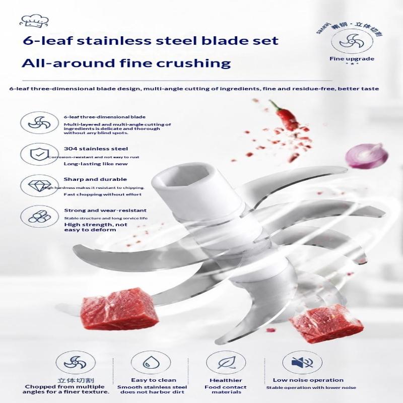Wireless Electric Garlic Chopper 2 Stainless Steel Blades 250Ml Glass Container For Home Kitchen Mincing Garlic Veggies Spices