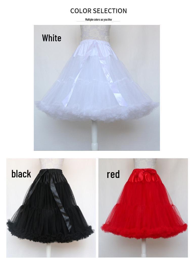 Adult Lolita Super Puffy Hexagonal Mesh Skirt Petticoat for Cosplay Dance