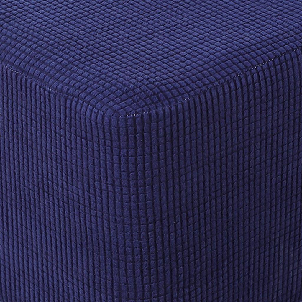 Square Ottoman Slipcover Polyester Stool Protector Cover Jacquard Fabric