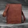 Leather Satchel Crossbody Bag, Men Women Genuine Leather Messenger Shoulder Bag Cross Body Bag i-Pad Bag for Men Christmas Gift Him Her