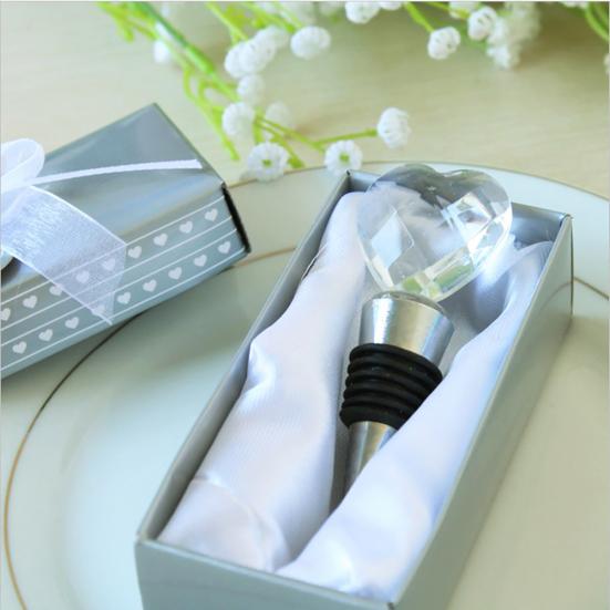 Crystal Heart Shaped Zinc Alloy Vacuum Sealed Wine Bottle Stopper Bar Tools