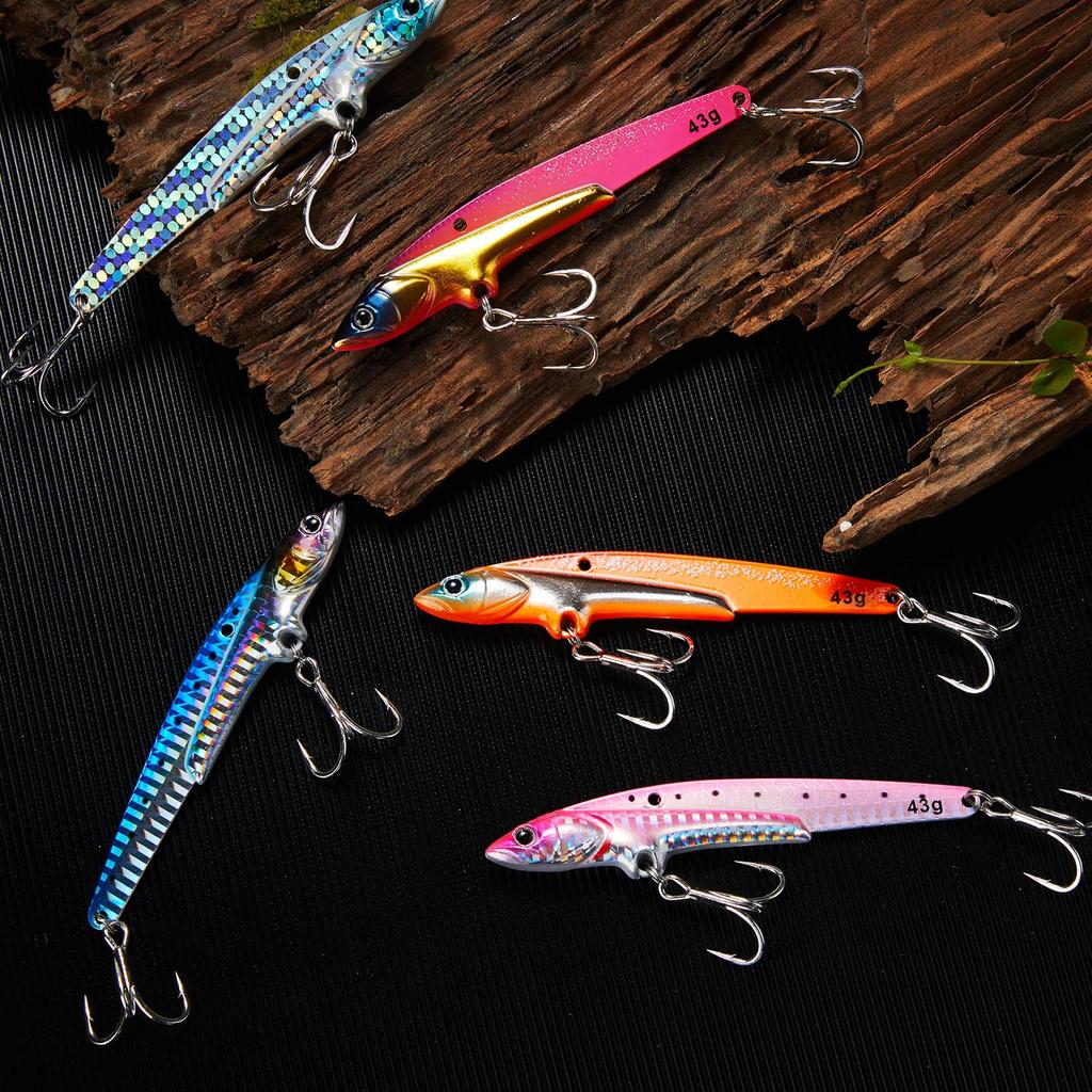 Seabass Lure Metal Vibe Blue Fish Lure 5 Color Set 27g 35g 43g Blue Fish Iron Plate Vibe Metal Vibration [Seiran Lure]