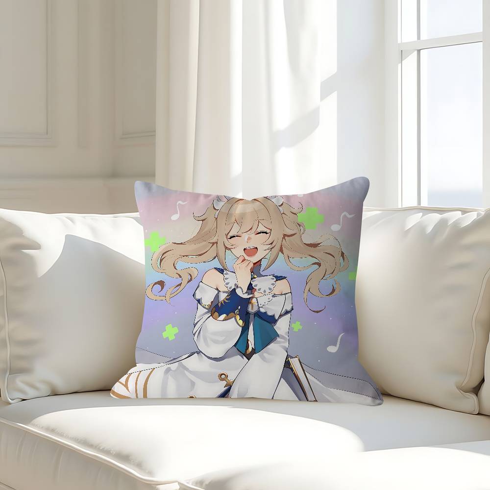 G-Genshin Impact Барбара Персонализированная наволочка-пыльник для подушки Спальня Детская Вечеринка Украшение Наволочка День рождения Детский подарок 16x16Inch