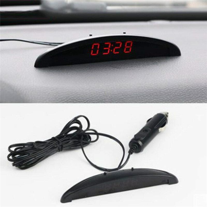 

LED Car Clock 24-Hour Thermometer Car ide Outside Temperature Meter Digital Battery Voltage Monitor DC 8~28V Voltmeter красный