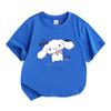 Cute White Long Ear Cartoon Character Print Kids 100% Cotton T-shirt Boys Girls Casual O-Neck Short Sleeve Tee Soft Breathable Summer Daily Comfortabl