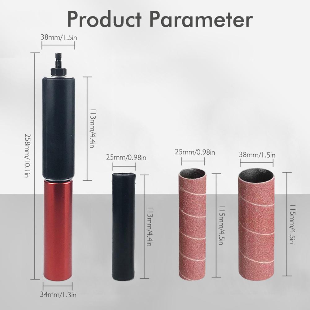 Sanding Rod Kit Sanding Drum Sander Tool Set Electric Drill Attachment Sanding Wood Metal Plastic Glass Stone