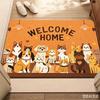 Cute Dogs Cats Welcome Home Door Mat Cartoon Animals Entrance Rug Anti Slip Bath Mats Washable Kitchen Carpet Foot Pad Soft