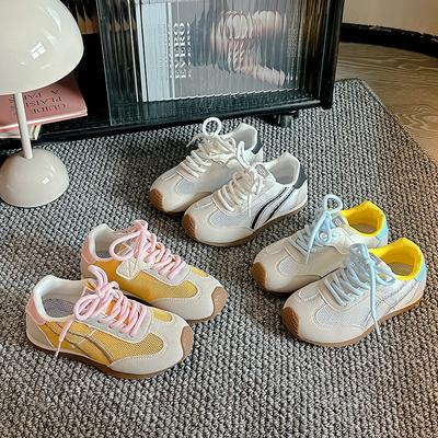 Spring and Summer New Children's Shoes Boys Soft Sole Breathable Casual Shoes Girls Fashion Moral Training Shoes Middle and Older Children Board Sho