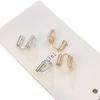 Adjustable Geometric Ear Clip Converters for Women - No Piercing Required
