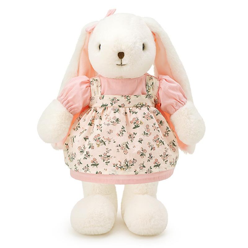 Hug Baby New Lily Rabbit Plush Toy Cute Coffee Long Ears Rabbit Cloth Doll Birthday Gift Rabbit 2026